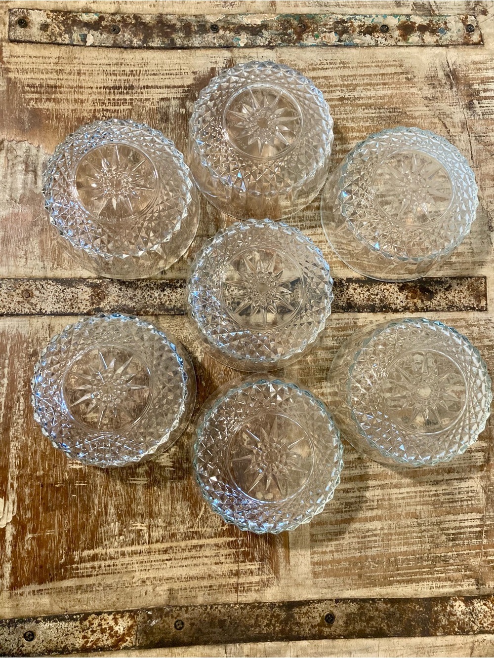 Arcoroc Small Clear Glass Dessert Bowls - Set of 7 - USA and France Mix - Picture 2 of 13